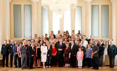 President of the Republic, Dr Danilo Türk, holds a reception for relatives of fallen members of the Territorial Defence of the Republic of Slovenia, the Ministry of the Interior of the Republic of Slovenia, civilian victims and the wounded in the War for Slovenia (photo: Stanko Gruden/STA)