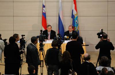 President of the Republic of Slovenia Dr Danilo Türk meets Samara Region Governor Vladimir Artjakov (photo: Stanko Gruden/STA)