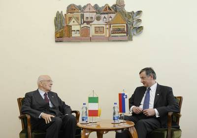 The President of the Republic of Slovenia, Dr Danilo Türk, meets the President of the Italian Republic, Giorgio Napolitano (FA BOBO)