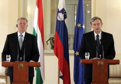 The President of the Republic of Slovenia, Dr Danilo Türk, received the President of the Republic of Hungary, Dr Pál Schmitt (photo: Tina Kosec/STA)