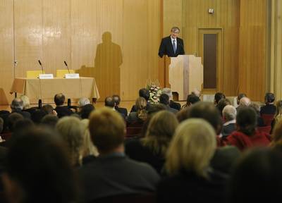 The President of the Republic, Dr. Danilo Türk held a lecture entitled “State and Religious Communities” at the Faculty of Theology of the University of Ljubljana (photo: Nebojša Tejić/STA)