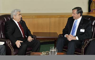 Slovenian President Dr DaniloTürk meets the President of the Republic of Cyprus Demetrios Christophias (FA BOBO)
