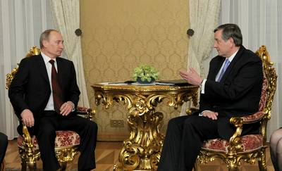 The President of the Republic of Slovenia, Dr Danilo Türk, receives the Russian Prime Minister, Vladimir Putin (photo: Daniel Novakovič/STA)