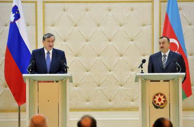 The President of the Republic Azerbaijan, Dr Ilham Aliyev, receives the President of the Republic of Slovenia, Dr Danilo Türk (FA BOBO)