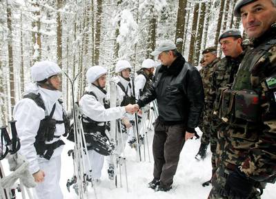 Slovenian President Dr Danilo Türk visits Pokljuka Training Centre (photo: Stanko Gruden/STA)