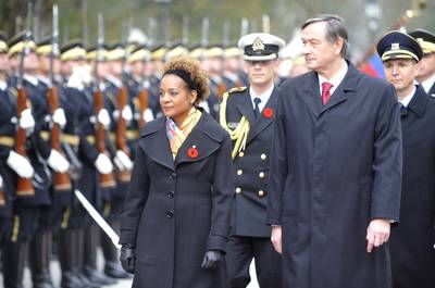 The President of the Republic of Slovenia, Dr Danilo Türk, receives the Governor General of Canada, Her Excellency the Right Honourable Michaëlle Jean (FA BOBO)