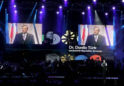 President of Slovenia, Dr Danilo Türk, attends the European Capital of Culture 2012 opening ceremony (photo: Daniel Novakovič/STA)