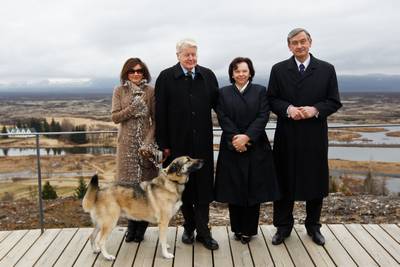 The President of the Republic of Iceland, Dr Ólafur Ragnar Grímsson and his wife, Dorrit Moussaieff, and the President of the Republic of Slovenia, Dr Danilo Türk, and his wife, Barbara Miklič Türk (photo: Stanko Gruden/STA)