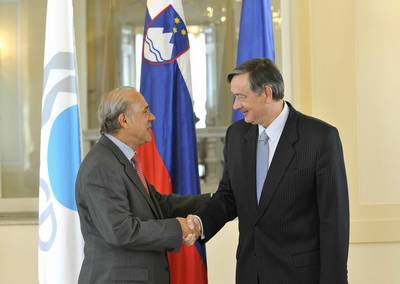 President Dr Danilo Türk receives OECD Secretary-General Angel Gurría (FA BOBO)