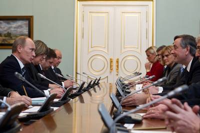 President of the Republic of Slovenia, Dr Danilo Türk, met Prime Minister of the Russian Federation, Mr Vladimir Putin (photo: Stanko Gruden/STA)