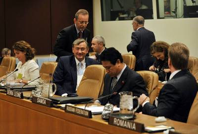 The President of Slovenia, Dr Danilo Türk, attends the Summit on Climate Change (FA BOBO)