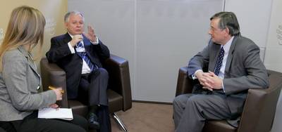 The President of the Republic of Slovenia, Dr Danilo Türk, meets the President of the Republic of Poland, Lech Kaczyński (photo: Daniel Novakovič/STA)