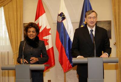 Joint statement for the media by Slovenian President Danilo Türk and Canadian Governor General Michaëlle Jean (FA BOBO)