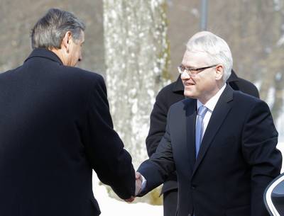 The President of the Republic of Slovenia, Dr Danilo Türk, receives the President of the Republic of Croatia, Dr Ivo Josipović (photo: Daniel Novakovič/STA)