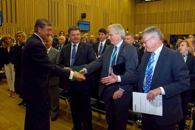 The President of the Republic of Slovenia, Dr Danilo Türk, attends the Global Russia Business Meeting (photo: Stanko Gruden/STA)