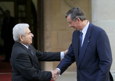 President of the Republic of Slovenia Dr Danilo Türk was received by the President of the Republic of Cyprus Dimitris Christofias (photo: Daniel Novakovič/STA)