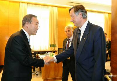 President Türk meets the Secretary-General of the United Nations, Ban Ki-moon (FA BOBO)