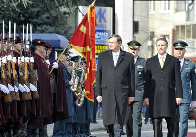 Slovenian President Dr Danilo Türk meets Macedonian President Branko Crvenkovski (FA BOBO)
