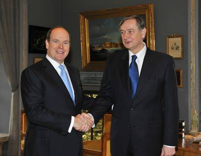 The President of the Republic of Slovenia, Dr Danilo Türk, is received by HSH Prince Albert II of Monaco (photo: Gaëtan Luci/Palais Princier)