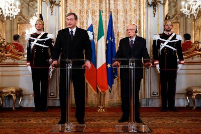 President of the Italian Republic Giorgio Napolitano receives Slovenian President Dr Danilo Türk (photo: Stanko Gruden/STA)