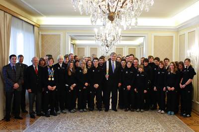 The President of the Republic of Slovenia, Dr Danilo Türk, hosts a reception for Slovenia's participants at the I Winter Youth Olympic Games in Innsbruck (photo: Stanko Gruden/STA)
