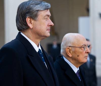 President of the Italian Republic Giorgio Napolitano receives Slovenian President Dr Danilo Türk (photo: Stanko Gruden/STA)