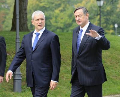 The President of Slovenia, Dr Danilo Türk, receives the President of Serbia, Boris Tadić (FA BOBO) 