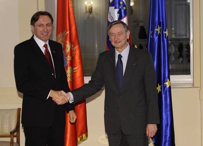 Slovenian President Dr Danilo Türk received Montenegrin National Assembly President Ranko Krivokapić (photo: Nebojša Tejić/STA)