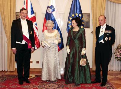 The President of the Republic of Slovenia, Dr  Danilo Türk, and his spouse Barbara Miklič Türk held a gala dinner in the honour of Queen Elizabeth II and the Duke of Edinburgh (FA BOBO)