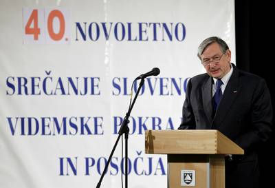 Slovenian President Dr Danilo Türk attends the 40th gathering of the Slovenians from the Province of Udine and the Posočje region (photo: Daniel Novakovič/STA)