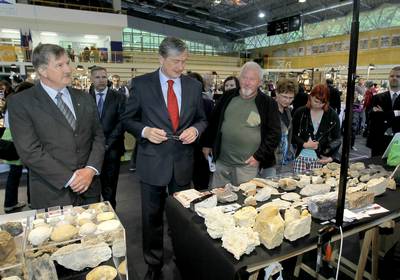 Predsednik republike dr. Danilo Türk in soproga Barbara Miklič Türk sta obiskala 40. mednarodne dneve mineralov, fosilov in okolja – MINFOS (foto: Daniel Novakovič/STA)