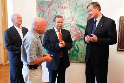 Predsednik republike dr. Danilo Türk se je udeležil slovesnega odprtja Galerije Univerze v Ljubljani in razstave akad. prof. Janeza Bernika (foto: Stanko Gruden/STA)