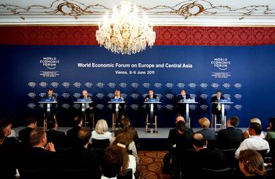 Predsednik republike dr. Danilo Türk je sodeloval na interaktivnem zasedanju Svetovnega gospodarskega foruma na temo "Zagotavljanje delovanja trgov dela" (Making Labour Markets Work) (foto: Stanko Gruden/STA)