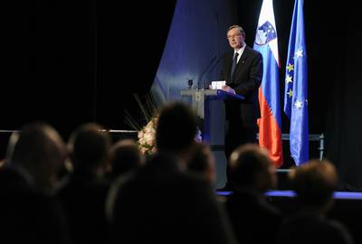 Predsednik Republike Slovenije dr. Danilo Türk se je udeležil osrednje proslave ob dnevu državnosti, kjer je nastopil kot slavnostni govornik (foto: Nebojša Tejić/STA)