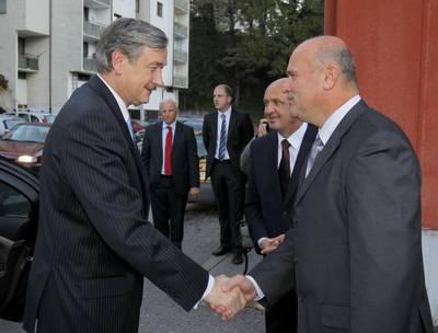 Predsednik republike dr. Danilo Türk se je udeležil slovesnosti ob 150. obletnici družbe TKI Hrastnik (foto: Daniel Novakovič/STA)
