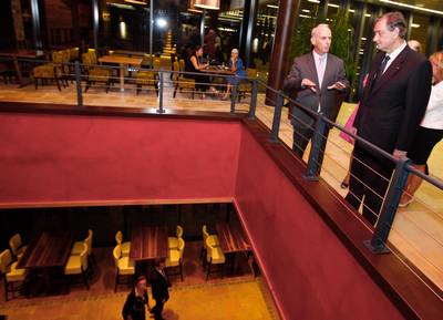 Predsednik republike dr. Danilo Türk se je udeležil odprtja najvišje stavbe v Sloveniji, ljubljanske poslovne stolpnice Kristalna palača (foto: Stanko Gruden/STA)