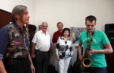 Predsednik republike dr. Danilo Türk in soproga Barbara Miklič Türk sta se udeležila Mednarodne glasbene delavnice in festivala Jazzinty (foto: Tina Kosec/STA)