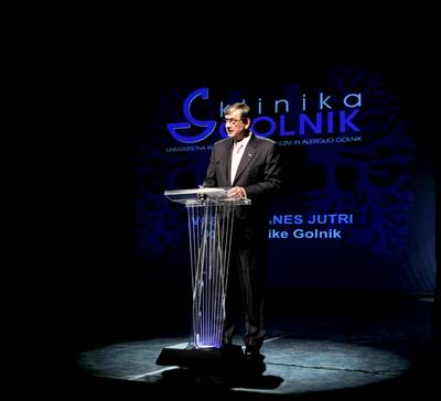 Predsednik republike dr. Danilo Türk se je udeležil slovesnosti ob 90. obletnici Univerzitetne klinike za pljučne bolezni in alergijo Golnik (foto: Daniel Novakovič/STA)