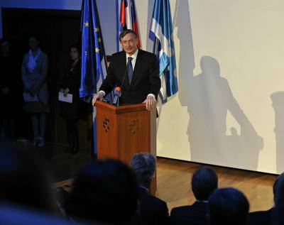 Predsednik republike dr. Danilo Türk se je udeležil slovesne akademije ob 60. obletnici Inštituta Jožef Štefan, kjer je imel pozdravni nagovor (FA BOBO)