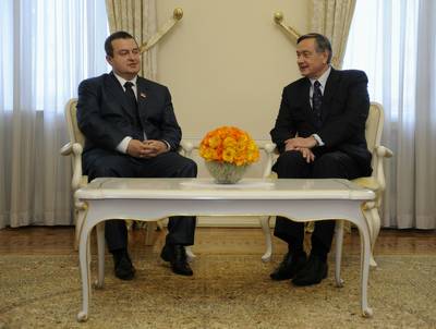 Predsednik Republike Slovenije dr. Danilo Türk je sprejel predsednika Vlade Republike Srbije Ivico Dačića (foto: Nebojša Tejić/STA)