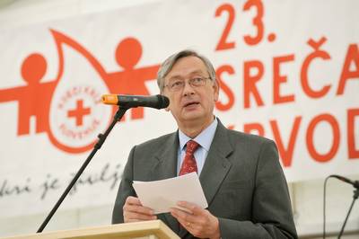 Predsednik republike dr. Danilo Türk se je udeležil 23. srečanja krvodajalcev Slovenije (foto: Tamino Petelinšek/STA)