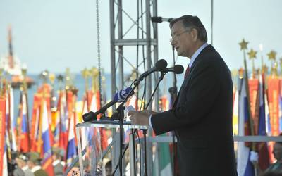 Predsednik republike dr. Danilo Türk se je udeležil slovesnosti »Spomin« ob 65. obletnici priključitve Primorske matični domovini (foto: Nebojša Tejić/STA)