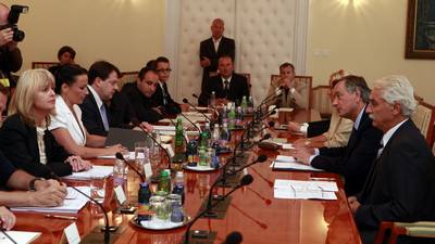 Predsednik republike dr. Danilo Türk je organiziral drugi posvet o problematiki zaposlovanja mladih (foto: Tina Kosec/STA)