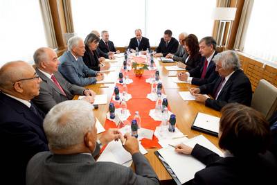 Predsednik Republike Slovenije dr. Danilo Türk je sprejel predsednika Državne dume Federalnega zbora Ruske federacije Borisa Grizlova (foto: Stanko Gruden/STA)