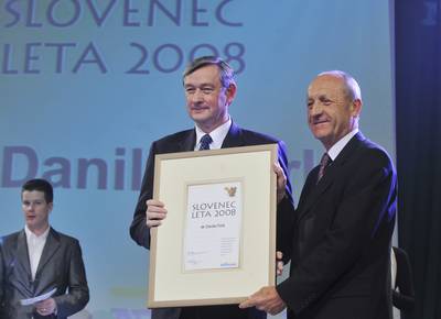 Predsednik republike dr. Danilo Türk je prejel naziv Slovenec leta 2008, ki ga že 21. leto podeljuje Nedeljski dnevnik (FA BOBO)