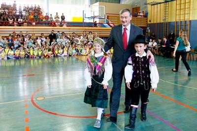 Predsednik republike dr. Danilo Türk je obiskal Osnovno šolo Frana Albrehta (foto: Stanko Gruden/STA)