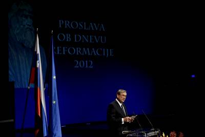 Predsednik republike dr. Danilo Türk se je udeležil proslave ob državnem prazniku dnevu reformacije (foto: Stanko Gruden/STA)