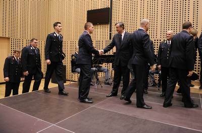 Predsednik republike dr. Danilo Türk je z Redom za zasluge odlikoval Gasilsko zvezo Slovenije (foto: Nebojša Tejić/STA)