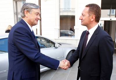 Predsednik republike dr. Danilo Türk se je srečal z županom Mestne občine Koper Borisom Popovičem (foto: Stanko Gruden/STA)