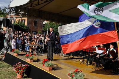Predsednik republike dr. Danilo Türk se je udeležil osrednje slovesnosti ob spominskem dnevu Občine Hrpelje-Kozina (foto: Nebojša Tejić/STA)